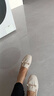 撤柜断码清仓软皮单鞋女春夏晚晚风百搭粗跟软底软面豆豆鞋 米白色专柜版 送险 36 实拍图