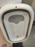 iuu婴儿洗澡盆 可折叠宝宝浴盆大号 洗澡神器躺托浴架新生儿童用品 【北欧灰】+调节感温浴架+浴垫+脸盆*3 材质：FAD食品级材质检测认证 实拍图