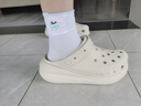 卡骆驰（CROCS）檀健次同款经典泡芙洞洞鞋百舒适男沙滩鞋女鞋休闲鞋|207521 月光灰-1NK（含智必星） 36 (220mm) 37 实拍图