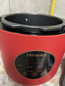 拓几（TOTIKI）电压力锅小型家用迷你电压力煲厨房插电烹饪多功能婴儿辅食炖肉煲汤预约排气保温高压锅 双胆（中国红） 2.5L 陶瓷釉内胆+搪瓷内胆 实拍图