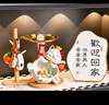 奇雅莱招财猫玄关钥匙收纳摆件入户鞋柜客厅家居装饰搬家乔迁新居礼品 微笑大肚招财猫+球拍木架+喜乐台 实拍图
