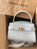 CHARLES&KEITH鳄鱼纹凯莉包手提斜挎婚包包女包生日礼物CK2-50270880-1 Sea Salt Blue海盐蓝（新色） S 实拍图