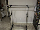 美丽雅晾衣架落地不锈钢晒衣架阳台可移动双杆挂衣架卧室内衣帽架置物架 实拍图