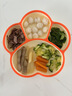 COOKSS 宝宝餐盘硅胶婴儿学吃饭分格儿童餐具辅食碗餐盘带吸盘 双拼橙 实拍图