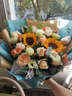 艾斯维娜鲜花速递向日葵混搭花束生日礼物全国同城配送 向日葵香槟韩式花束 实拍图