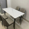 曼丘岩板餐桌家用轻奢现代简约小户型饭桌客厅长方形大理石餐桌椅组合 哑光白12mm（单桌） 120cm *宽60cm 实拍图