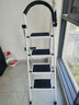 忆琳居梯子家用安全人字梯折叠伸缩多功能楼梯便捷扶梯加厚安全步梯白四 实拍图