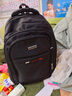 袋鼠双肩包男士背包大容量行李旅游包学生书包女初中商务笔记本电脑包 黑色配红标 实拍图