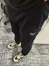 361°运动裤男2026年春夏季冰凉感防晒弹力九分裤宽松束脚运动裤 超级黑-冰感防晒 XL 实拍图