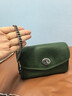 裘真信封包女链条斜挎单肩包休闲复古小包植鞣头层牛皮包包 绿色-小号 实拍图