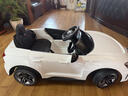 星辰皓奥迪儿童电动车四驱汽车遥控四轮宝宝玩具车可坐人童车RSGT 白色+四驱+遥控+摇摆+皮座+软轮 实拍图