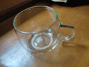 茗愿玻璃花茶杯办公水杯耐高温防炸裂家用喝水透明带把手圆滑玻璃杯 【玻璃杯】400ml 实拍图
