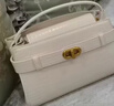 CHARLES&KEITH鳄鱼纹凯莉包手提斜挎婚包包女包生日礼物CK2-50270880-1 Ivory象牙色 S 实拍图