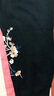简拓 中国风梅花喜鹊刺绣休闲裤春夏季休闲裤男收口束脚裤宽松大码国潮裤子 黑色 3XL 实拍图