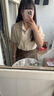 红蜻蜓半身裙女高腰伞裙春秋新款女装西装裙中长款A字裙裙子长裙 卡其色 L 实拍图