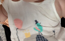 有彩婴儿半背肚兜夏季纯棉纱布透气肚围带腿连脚男女小宝宝新生儿薄款 小兔子+大象/半背连脚(2件装) 80#(建议9-12个月) 实拍图