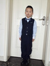 罗蒙儿童西装男童礼服六一演出服马甲套装主持婚礼毕业 藏青 130 实拍图