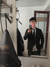 马尼亚袋鼠【次日达可选】春夏新款西服套装男士修身商务正装外套职业西装整 (西服+西裤+衬衫)黑色7件套 XL 【105-115斤】 偏小 实拍图