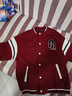 可可鸭（QQ DUCK）童装女童外套儿童夹克青少年棒球服学生衣服棒球夹克酒红；165 实拍图
