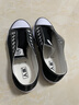 人本帆布鞋女平底运动板鞋经典情侣原宿板鞋 学生韩版校园布鞋 黑色  （女款偏大半码） 36 女款 实拍图