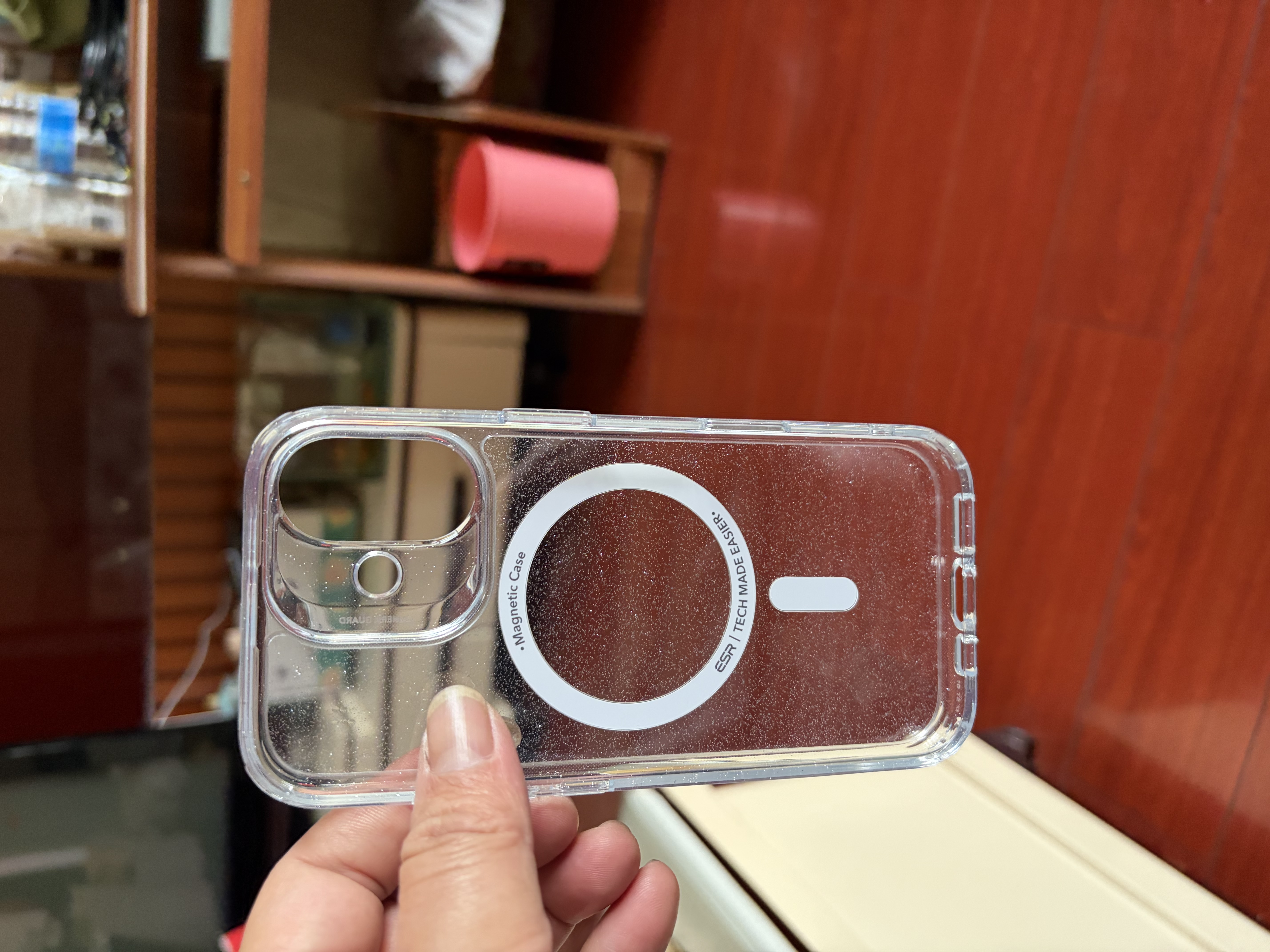 亿色（ESR）Ai按键全包适用苹果17手机壳 iPhone17保护套透明硅胶软壳超薄磁吸镜头防护气囊防摔女高级星光色 实拍图