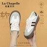 拉夏贝尔（La Chapelle）女鞋2026新款德训鞋厚底百搭休闲鞋低帮轻便板鞋子女 白黑 39 实拍图