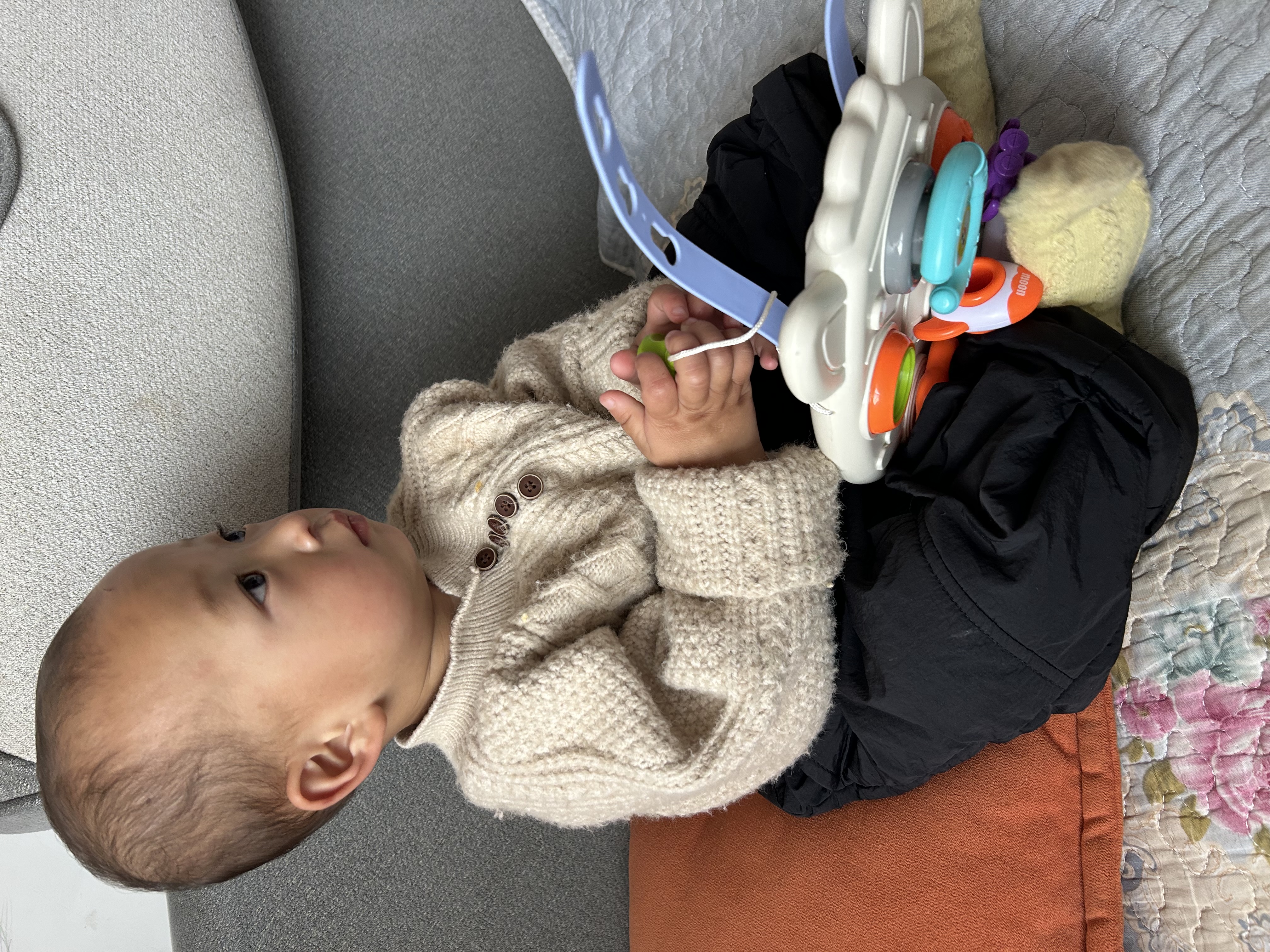 COOKSS婴幼儿益智忙碌板宝宝精细动作训练火箭忙碌球方向盘早教推车玩具 实拍图