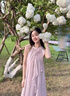 花花公子（PLAYBOY）法式气质挂脖连衣裙女夏季2026新款海边度假风气质收腰显瘦长裙子 紫色 L 110-125斤 实拍图