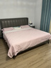 富安娜床上四件套纯棉60s长绒棉贡缎床品 单双人纯色床单被套 1.8米床淡粉 实拍图