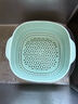 美厨（MAXCOOK）洗菜篮沥水篮 塑料双层洗菜盆盆筛盆子滤水篮 1盆1筛灰白MCPJ7729 实拍图