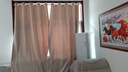 水星家纺免打孔窗帘遮光卧室高遮光布杆子全套飘窗遮阳帘3.6x2.7m米色 实拍图