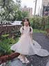 玫初莎女童夏款国风连衣裙2026新款夏季洋气时髦儿童汉服公主裙女孩裙子 杏色 120 【建议身高115cm左右】 实拍图