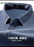 杉杉【7A抗菌】长袖T恤男POLO领桑蚕丝透气罗纹撞色休闲顺滑男装上衣 实拍图
