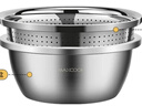 美厨（MAXCOOK）316L不锈钢盆筛2件套 22cm加厚洗菜盆沥水盆米筛味斗套装MCWA5721 实拍图