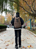 墨一双肩包男休闲帆布大容量背包书包大学生电脑包旅行户外徒步登山包 升级山系款式一-咖啡色-5794款 实拍图