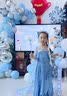 迪牧欧女童冰雪奇缘爱莎公主裙子春装儿童生日礼服艾莎原版拖尾连衣裙子 蓝色长裙 120 实拍图