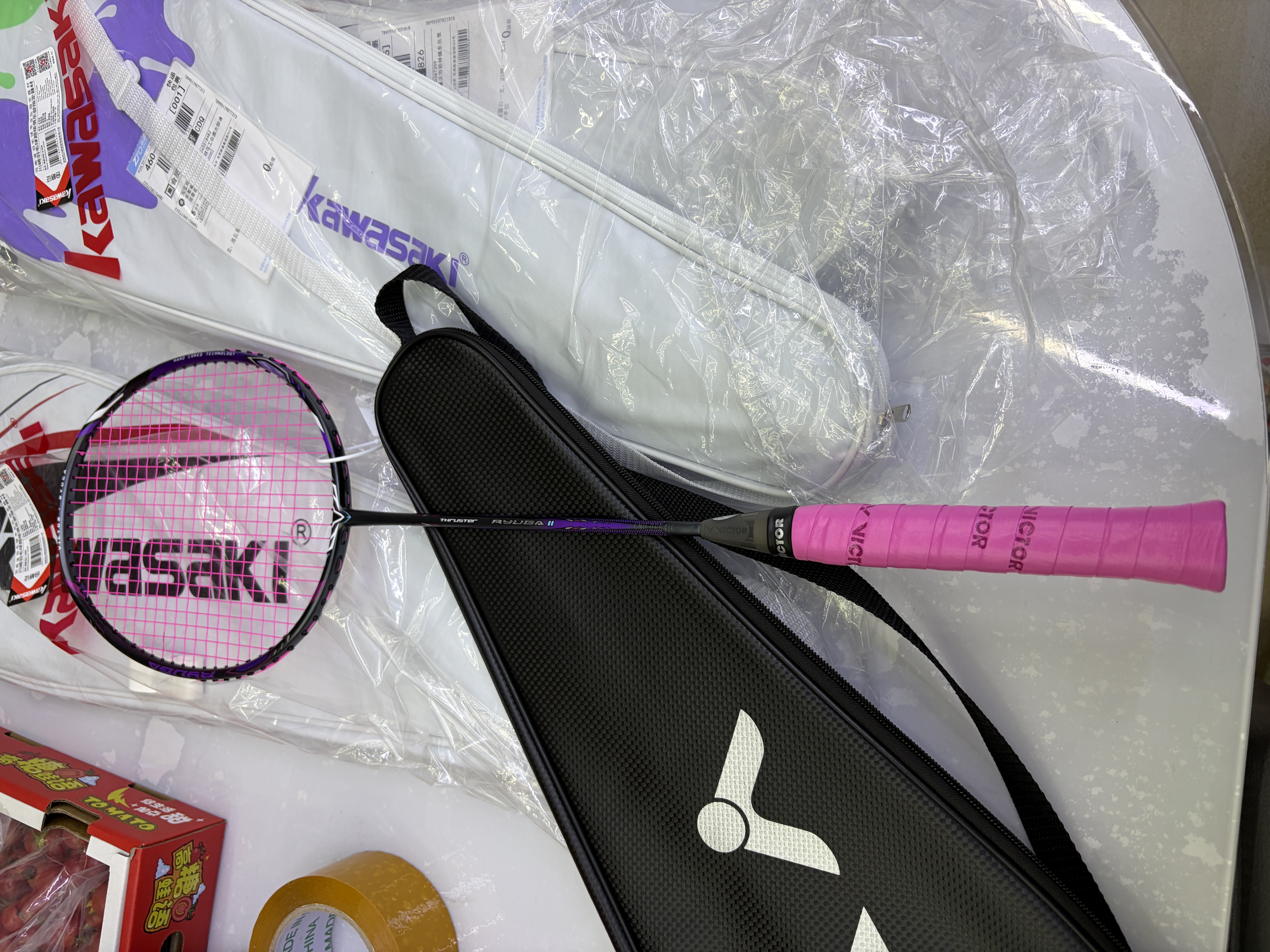 威克多（VICTOR）胜利羽毛球拍全碳进攻龙牙之刃二代 TK-RYUGAⅡ 单拍 暗紫 4U空拍 实拍图