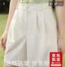 茵曼（INMAN）茵曼【秀场同款】冰氧吧凉感裤26夏女新款高腰短裤浅杏色29 实拍图