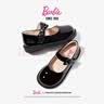 芭比儿童皮鞋单里亮面黑皮鞋女孩乐福鞋女童小皮鞋DA6057 黑色 33码 实拍图