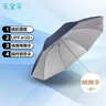 天堂伞 防紫外线晴雨伞三折 银胶防晒太阳伞遮阳伞57*8骨 深黛蓝 实拍图