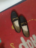 百丽羊皮英伦风乐福小皮鞋2026新款春平底豆豆女单鞋JD021AA6 黑色 38 实拍图