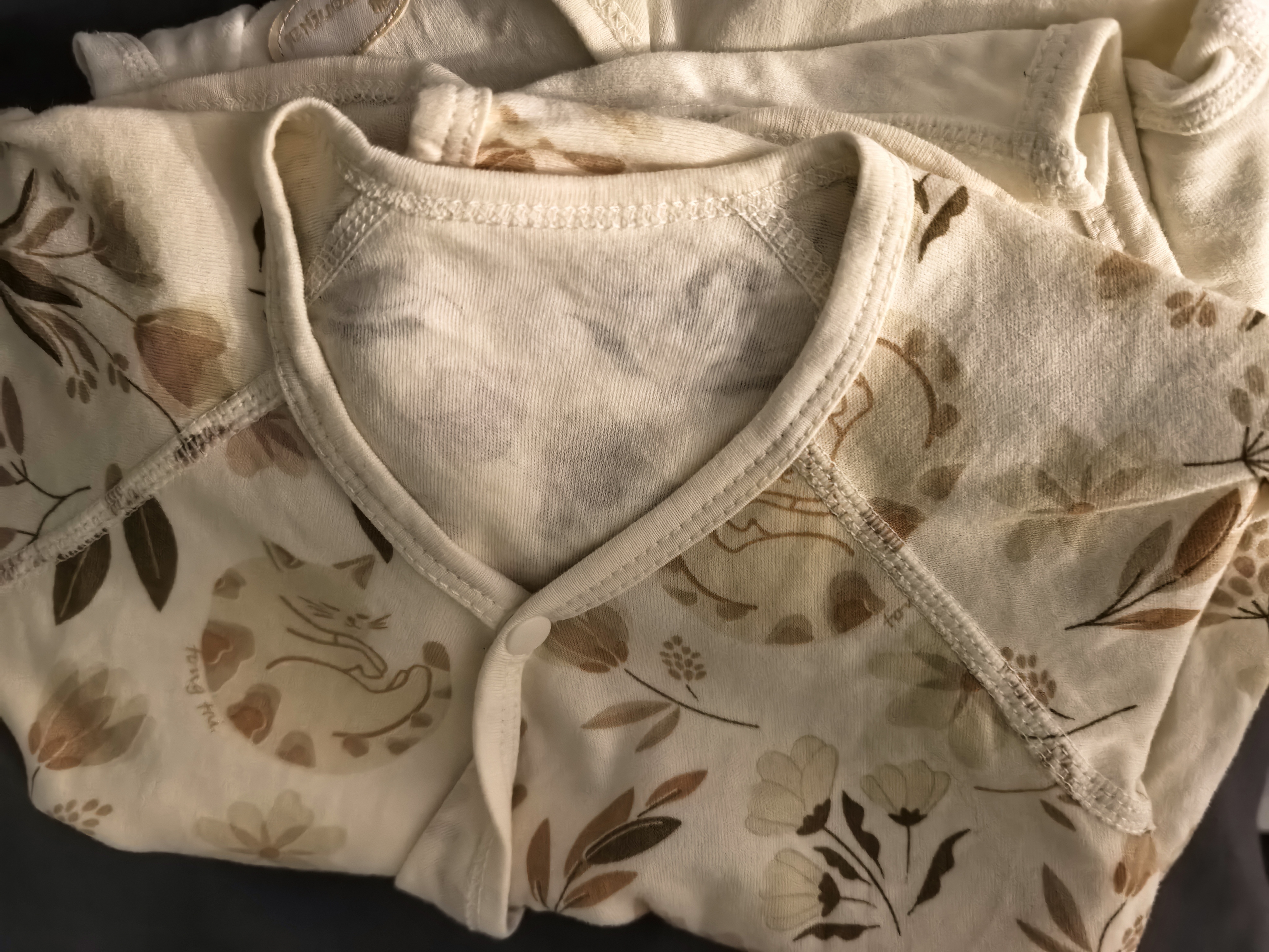 童泰（TONGTAI）婴儿和服半背衣纯棉四季0-3个月新生儿衣服宝宝居家上衣2件装 黄色（双层护肚款） 59 码(建议1-3个月身高55-60cm) 实拍图