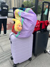 米家小米行李箱20英寸拉杆箱可登机箱PC旅行箱男女小型密码皮箱子紫色 实拍图