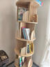实木旋转书架360度一体靠墙可移动转拐角书柜卧室床头落地置物架 五层1.6m高_原木色_免漆松木 实拍图