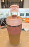乐扣乐扣（LOCK&LOCK）咖啡杯耐热玻璃水杯子男女学生便携式双饮吸管杯随手杯500ML粉色 实拍图