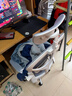 汤能优品电脑椅家用人体工学椅子办公椅靠背学生学习椅写字书房电竞游戏椅 【头枕款】白框灰网+乳胶+头枕 实拍图