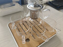 瓷牌茗茶具（cipaiming teaset） 透明玻璃茶具整套套装家用功夫茶壶茶杯会客泡茶器 透明八骏壶4个把杯+小四方盘 实拍图
