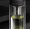 万象（WANXIANG）双层玻璃杯经典皮纹V20RL商务办公礼盒泡茶杯370ML大容量家用水杯 实拍图
