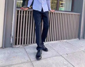 花花公子（PLAYBOY）裤子男款夏季2026新款高端直筒冰丝男士休闲裤潮流薄款商务长裤男 X-6666HH621H黑色 32 实拍图