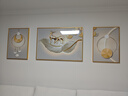 诗六艺家饰客厅装饰画北欧现代简约沙发背景墙挂画三联画大气轻奢壁画晶瓷画 羽鹿生辉（铝合金外框） 晶瓷画左右50*70+中间100*70亮面 实拍图